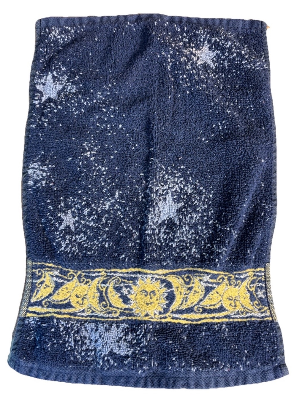 Vintage Celestial Hand Towel Moon Sun Stars 100% Cotton Santens Y2K 90s